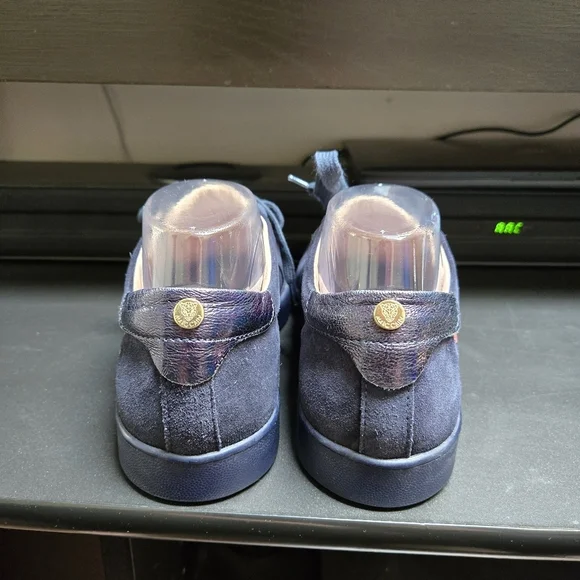 MARC CAIN Women's Navy Printed Suede Sneaker - Picture 6 of 11